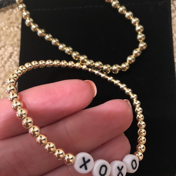 Gold bead stretch bracelets - Picture 3 of 3